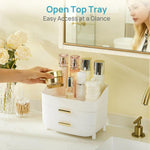 Scatola porta cosmetici a tre livelli, organizer da scrivania per cassetti., No Lid, With Lid