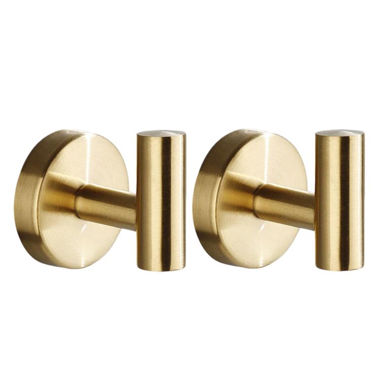 2 ganci appendiabiti singoli in acciaio inox da parete per bagno, cucina e ingresso., Adhesive Primary Color, Adhesive Black, Drilling Primary Color, Drilling Black, Drilling Bright Color, Adhesive Bright Color, Drilling Gold, Adhesive Gold