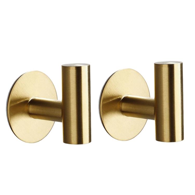 2 ganci appendiabiti singoli in acciaio inox da parete per bagno, cucina e ingresso., Adhesive Primary Color, Adhesive Black, Drilling Primary Color, Drilling Black, Drilling Bright Color, Adhesive Bright Color, Drilling Gold, Adhesive Gold