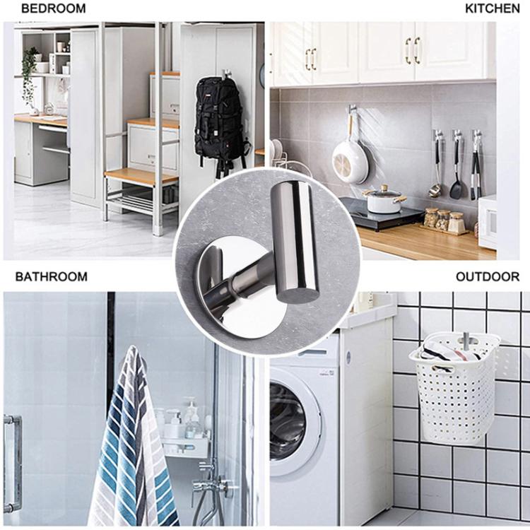 2 ganci appendiabiti singoli in acciaio inox da parete per bagno, cucina e ingresso., Adhesive Primary Color, Adhesive Black, Drilling Primary Color, Drilling Black, Drilling Bright Color, Adhesive Bright Color, Drilling Gold, Adhesive Gold