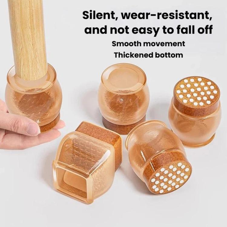 4 coprigambe rotondi per sedia, silenziosi e antiscivolo., 2-2.5cm