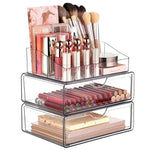 Scatola portaoggetti da scrivania trasparente per cosmetici, 2 Single-drawer+Makeup Rack, 4 Single-drawer+Makeup Rack, 2 Single-drawer+2 Double-drawer+Makeup Rack