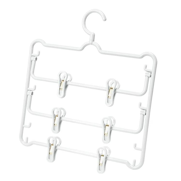 Gruccia in plastica antiscivolo a 3 strati con clip, che non lascia segni, ideale per gonne, pantaloni, asciugamani e calzini.