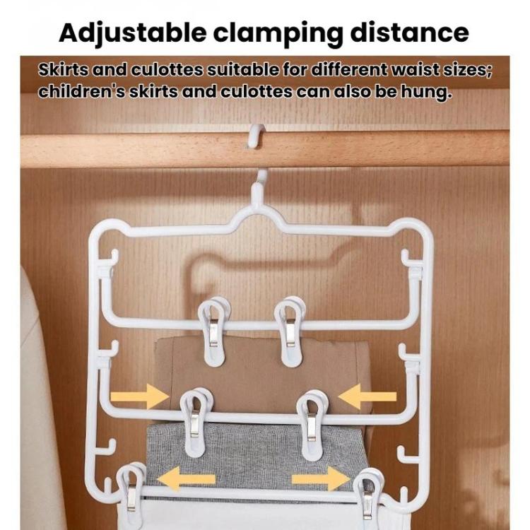 Gruccia in plastica antiscivolo a 3 strati con clip, che non lascia segni, ideale per gonne, pantaloni, asciugamani e calzini.