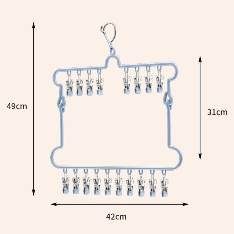 Appendiabiti pieghevole per calzini da balcone, con clip multiple, in acciaio inossidabile, per biancheria intima.