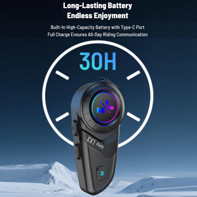 Motorcycle Helmet Waterproof Wireless Bluetooth Earphone, LX3