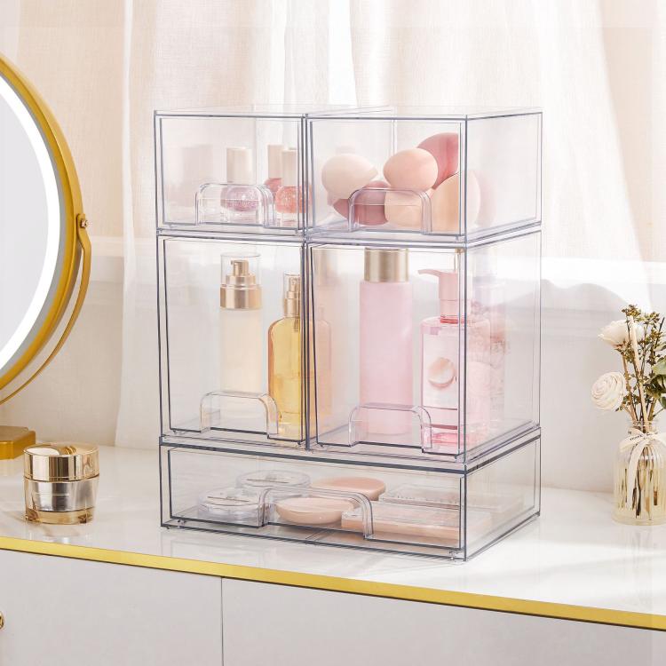 Porta profumi da scrivania, organizer cosmetico antipolvere, Single Tall, Wide+2 Tall+2 Small