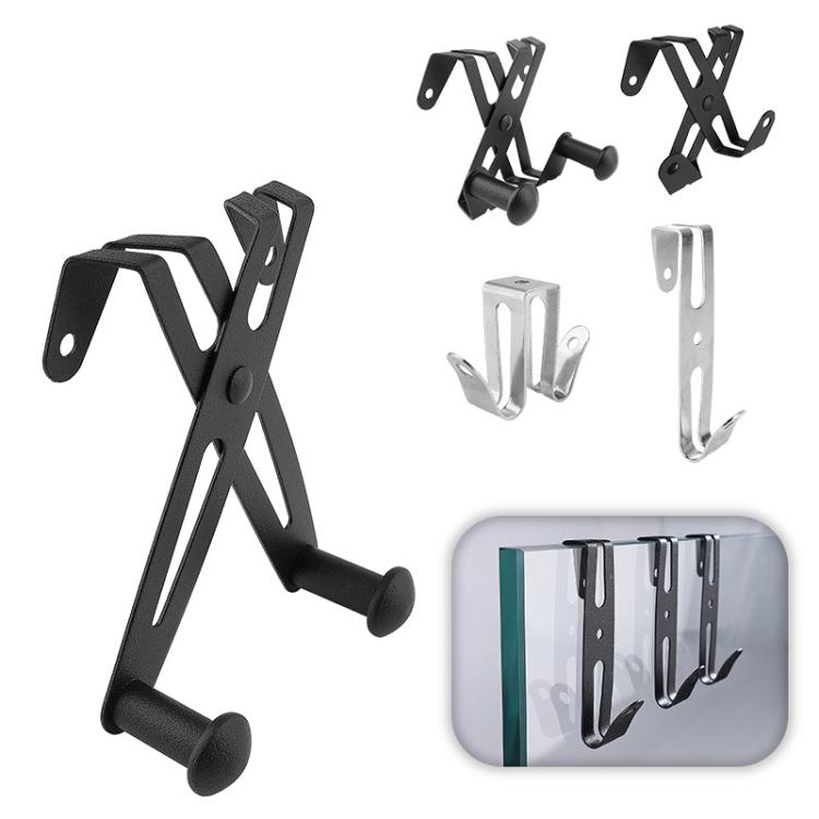 Confezione da 2 ganci appendiabiti in acciaio inossidabile per porta doccia in vetro senza cornice, ideali per bagno e cabina doccia., T3-1 Silver, T3-1 Black, T3-2 Silver, T3-2 Black, T3-3 Silver, T3-3 Black, T3-4 Silver, T3-4 Black, T3-5 Silver      ...