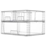 Scatola porta cosmetici trasparente in PET, organizer da scrivania, Single 12 inch Wide, Wide+2 Small, Wide+2 Medium+2 Small