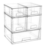 Scatola porta cosmetici trasparente in PET, organizer da scrivania, Single 12 inch Wide, Wide+2 Small, Wide+2 Medium+2 Small
