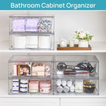 Scatola porta cosmetici trasparente in PET, organizer da scrivania, Single 12 inch Wide, Wide+2 Small, Wide+2 Medium+2 Small