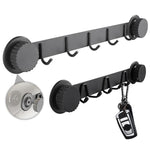 Ganci a ventosa in acciaio inox, appendiabiti multi-gancio per cucina e bagno, Single 4-hook Black, Single 5-hook Black, Double 6-hook Black, Double 8-hook Black, Single 4-hook Gray, Single 5-hook Gray, Double 6-hook Gray, Double 8-hook Gray           ...