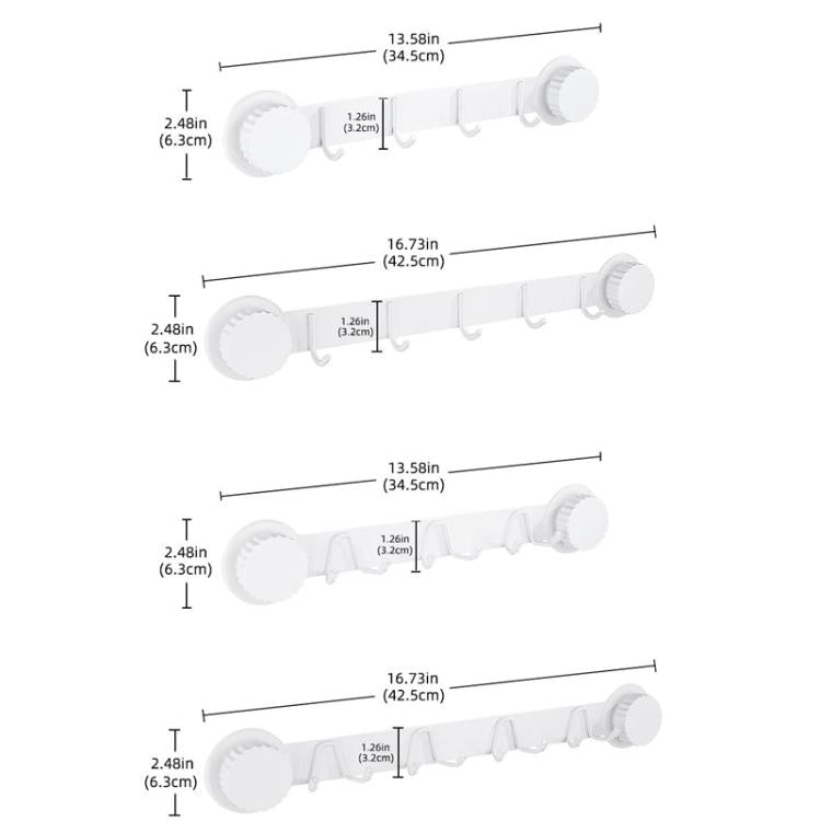 Ganci a ventosa in acciaio inox, appendiabiti multi-gancio per cucina e bagno, Single 4-hook Black, Single 5-hook Black, Double 6-hook Black, Double 8-hook Black, Single 4-hook Gray, Single 5-hook Gray, Double 6-hook Gray, Double 8-hook Gray           ...