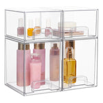 Scatole portaoggetti trasparenti in plastica per cosmetici, impilabili e ideali per l'organizzazione della scrivania., Wide+2 Small, 2 Tall+2 Small, 2 Wide+2 Tall, Wide+2 Tall+2 Small, 3 Wide+2 Small, 2 Wide+4 Small