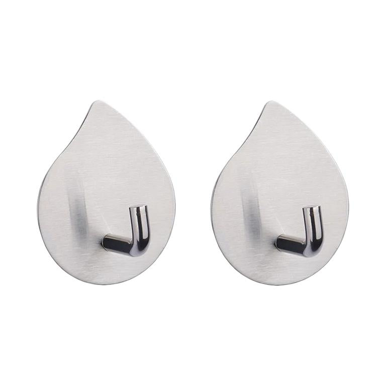 Confezione da 2 ganci adesivi a goccia in acciaio inossidabile, senza bisogno di forare, ideali per bagno, cucina e armadio., J Shape Silver, J Shape Black, Oblique Silver, Oblique Black, NO.12 Silver, NO.12 Black