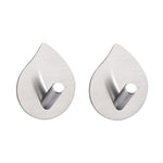 Confezione da 2 ganci adesivi a goccia in acciaio inossidabile, senza bisogno di forare, ideali per bagno, cucina e armadio., J Shape Silver, J Shape Black, Oblique Silver, Oblique Black, NO.12 Silver, NO.12 Black