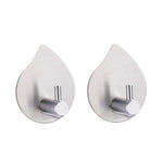 Confezione da 2 ganci adesivi a goccia in acciaio inossidabile, senza bisogno di forare, ideali per bagno, cucina e armadio., J Shape Silver, J Shape Black, Oblique Silver, Oblique Black, NO.12 Silver, NO.12 Black