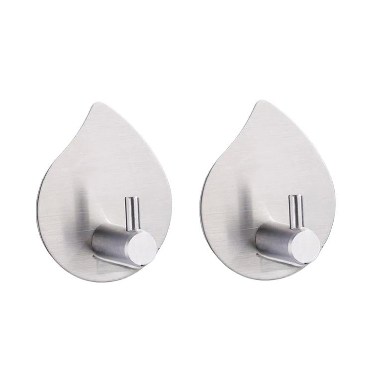 Confezione da 2 ganci adesivi a goccia in acciaio inossidabile, senza bisogno di forare, ideali per bagno, cucina e armadio., J Shape Silver, J Shape Black, Oblique Silver, Oblique Black, NO.12 Silver, NO.12 Black