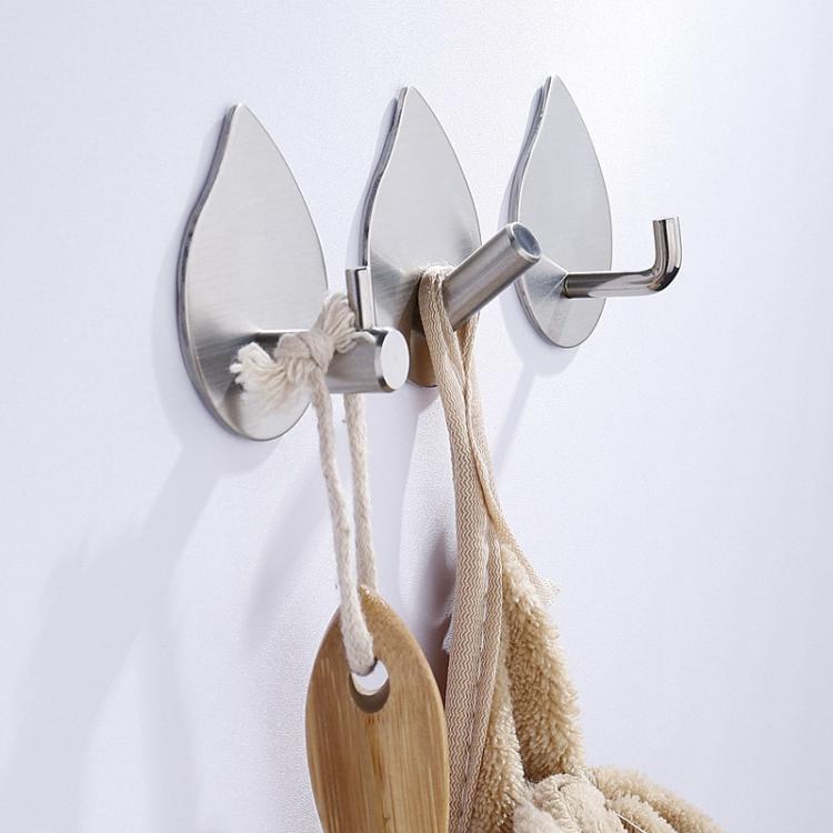 Confezione da 2 ganci adesivi a goccia in acciaio inossidabile, senza bisogno di forare, ideali per bagno, cucina e armadio., J Shape Silver, J Shape Black, Oblique Silver, Oblique Black, NO.12 Silver, NO.12 Black