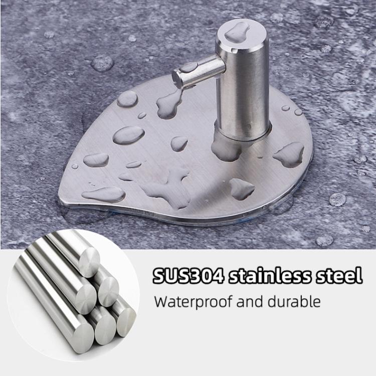 Confezione da 2 ganci adesivi a goccia in acciaio inossidabile, senza bisogno di forare, ideali per bagno, cucina e armadio., J Shape Silver, J Shape Black, Oblique Silver, Oblique Black, NO.12 Silver, NO.12 Black
