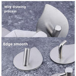 Confezione da 2 ganci adesivi a goccia in acciaio inossidabile, senza bisogno di forare, ideali per bagno, cucina e armadio., J Shape Silver, J Shape Black, Oblique Silver, Oblique Black, NO.12 Silver, NO.12 Black