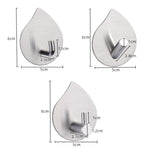 Confezione da 2 ganci adesivi a goccia in acciaio inossidabile, senza bisogno di forare, ideali per bagno, cucina e armadio., J Shape Silver, J Shape Black, Oblique Silver, Oblique Black, NO.12 Silver, NO.12 Black