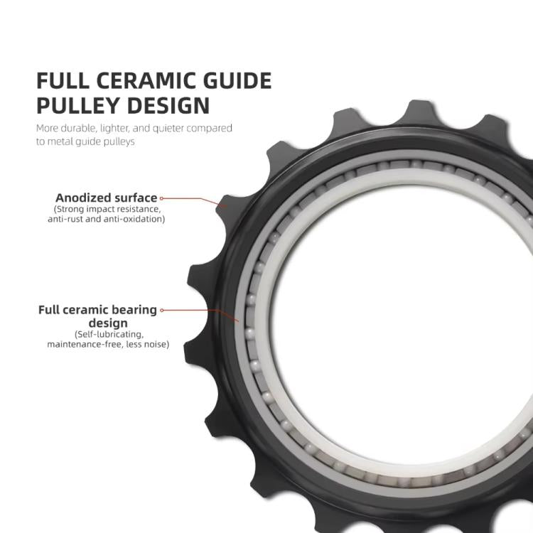 Puleggia eccentrica cava per deragliatore posteriore 18T con cuscinetto in ceramica, componenti per bicicletta fai da te, CYCLAMI CYC-18T