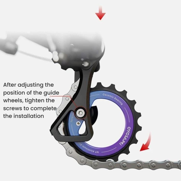 Puleggia eccentrica cava per deragliatore posteriore 18T con cuscinetto in ceramica, componenti per bicicletta fai da te, CYCLAMI CYC-18T