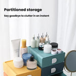 Organizzatore per cosmetici e articoli vari da ufficio, scatola portaoggetti in plastica per la casa con cassetti.