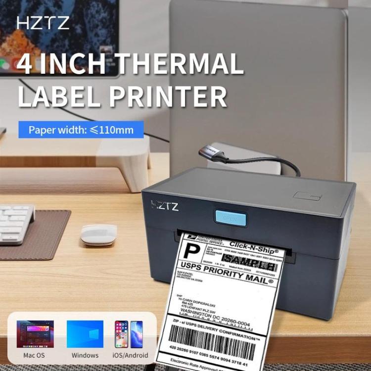 Stampante termica per etichette ad alta velocità da 4 pollici con supporto carta dedicato, spina USA, HZTZ  9220-USB Black, HZTZ  9220-USB+Bluetooth Black, HZTZ  9220-USB+LAN Black, HZTZ  9220-USB+WiFi Black, HZTZ 9220-USB White                        ...