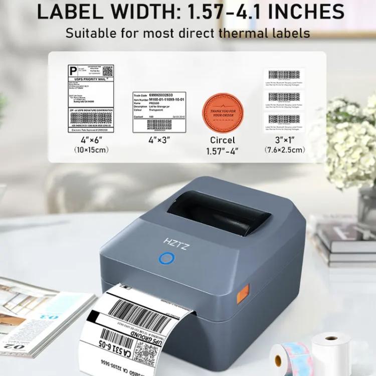 Stampante termica per etichette da 4 pollici per spedizioni, codici a barre e imballaggi, larghezza di stampa da 25 a 100 mm, spina europea., HZTZ T40 USB, HZTZ T40 USB+Bluetooth, HZTZ T40 USB+LAN, HZTZ T40 USB+Bluetooth+Wi-Fi, HZTZ T40 USB+Wi-Fi