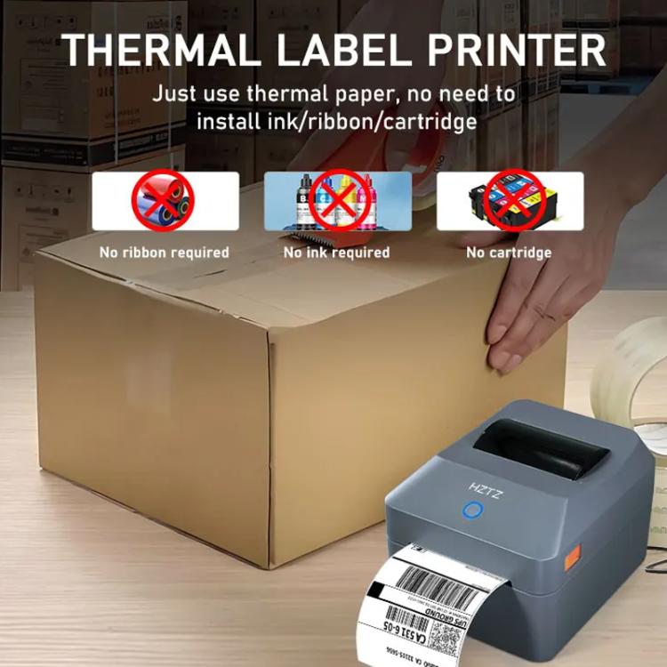Stampante termica per etichette da 4 pollici per spedizioni, codici a barre e imballaggi, larghezza di stampa da 25 a 100 mm, spina europea., HZTZ T40 USB, HZTZ T40 USB+Bluetooth, HZTZ T40 USB+LAN, HZTZ T40 USB+Bluetooth+Wi-Fi, HZTZ T40 USB+Wi-Fi