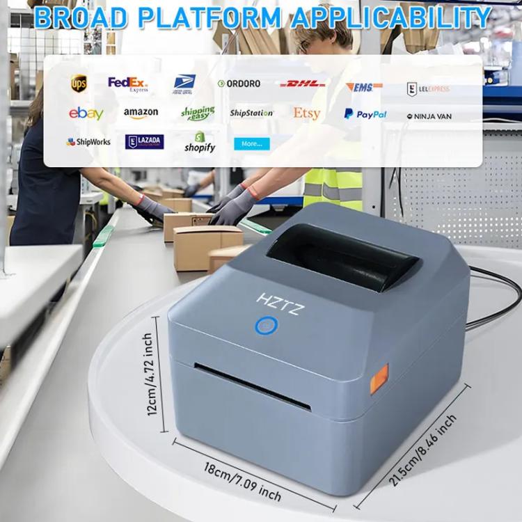 Stampante termica per etichette da 4 pollici per spedizioni, codici a barre e imballaggi, larghezza di stampa da 25 a 100 mm, spina europea., HZTZ T40 USB, HZTZ T40 USB+Bluetooth, HZTZ T40 USB+LAN, HZTZ T40 USB+Bluetooth+Wi-Fi, HZTZ T40 USB+Wi-Fi