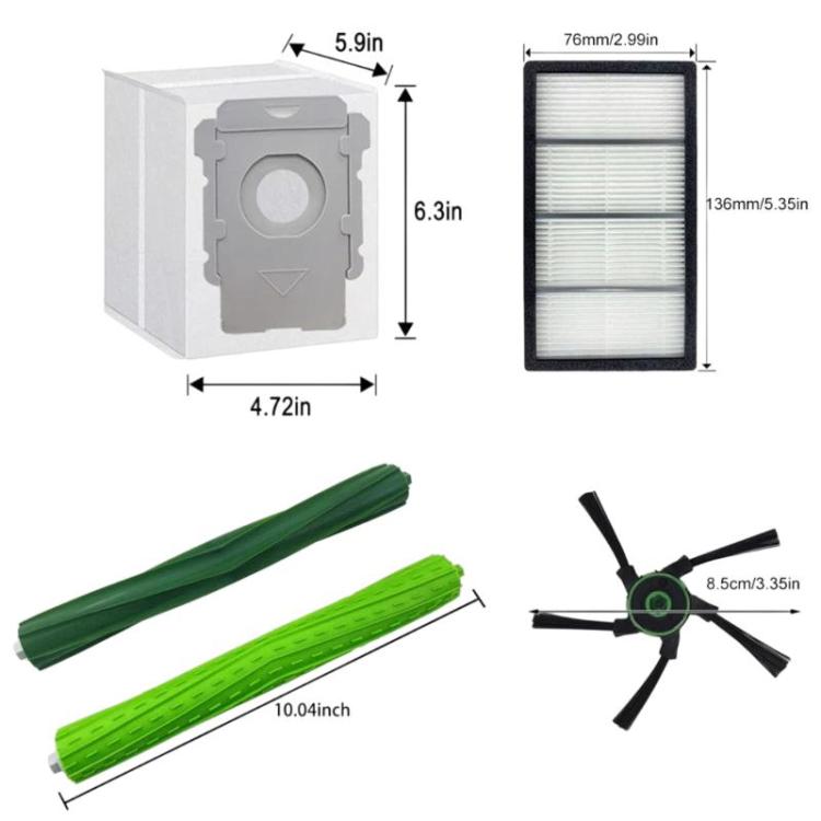 Set da 18 pezzi per accessori per robot aspirapolvere iRobot Roomba S9 / S9+ / S9 Plus, 18pcs /Set