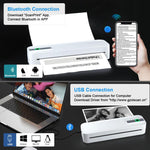 Stampante termica ricaricabile wireless, compatibile con carta da 2 a 8,5 pollici per PDF, file, immagini e carta per tatuaggi., HZTZ A4RJ 200dpi White, HZTZ A4RJ 200dpi Black, HZTZ A4RJ PRO 300dpi White, HZTZ A4RJ PRO 300dpi Black