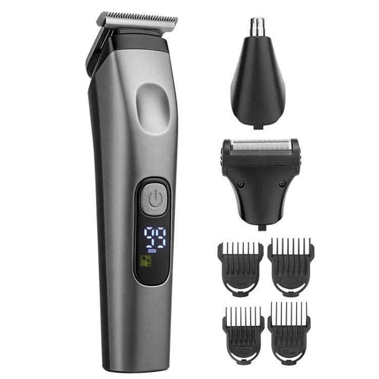 Tagliacapelli elettrico multifunzione per uso domestico, rifinitore, rasoio, taglia peli del naso, Black Gray