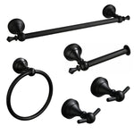 Set da bagno 5 in 1 in alluminio: portasciugamani, anello portasciugamani, portarotolo, gancio appendiabiti, set di accessori moderni da parete.