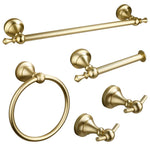 Set da bagno 5 in 1 in alluminio: portasciugamani, anello portasciugamani, portarotolo, gancio appendiabiti, set di accessori moderni da parete.