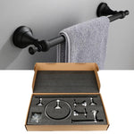 Set da bagno 5 in 1 in alluminio: portasciugamani, anello portasciugamani, portarotolo, gancio appendiabiti, set di accessori moderni da parete.