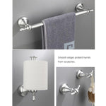 Set da bagno 5 in 1 in alluminio: portasciugamani, anello portasciugamani, portarotolo, gancio appendiabiti, set di accessori moderni da parete.