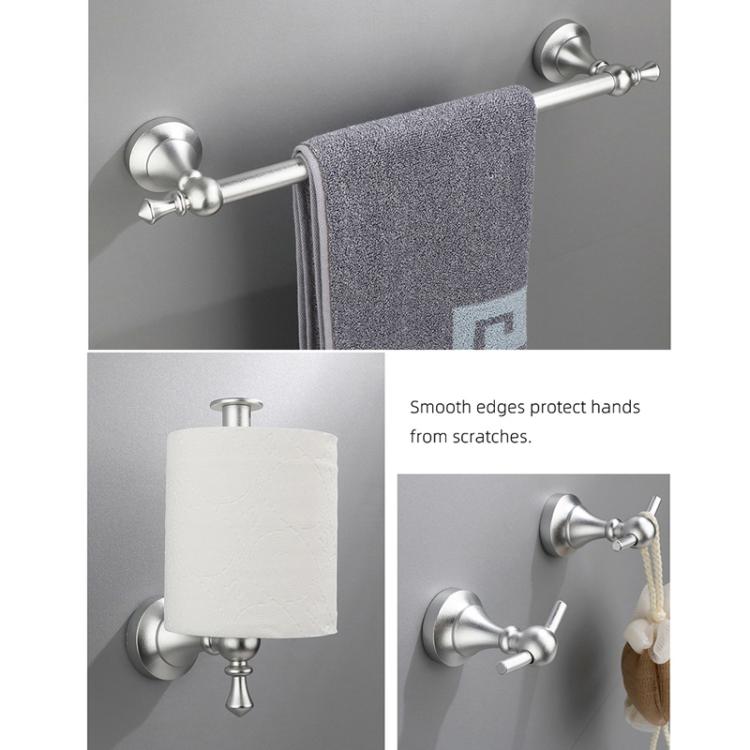 Set da bagno 5 in 1 in alluminio: portasciugamani, anello portasciugamani, portarotolo, gancio appendiabiti, set di accessori moderni da parete.