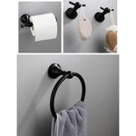 Set da bagno 5 in 1 in alluminio: portasciugamani, anello portasciugamani, portarotolo, gancio appendiabiti, set di accessori moderni da parete.