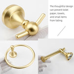 Set da bagno 5 in 1 in alluminio: portasciugamani, anello portasciugamani, portarotolo, gancio appendiabiti, set di accessori moderni da parete.
