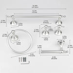 Set da bagno 5 in 1 in alluminio: portasciugamani, anello portasciugamani, portarotolo, gancio appendiabiti, set di accessori moderni da parete.