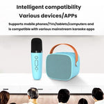 Altoparlante Bluetooth portatile con microfono rimovibile, set karaoke per bambini e famiglie., Sky Blue Dual Mic, Pink Dual Mic, White Dual Mic, Sky Blue Single Mic, Pink Single Mic, White Single Mic