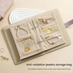 Libro organizer per gioielli in oro e argento con 5 pagine rimovibili foderate in velluto, custodia da viaggio portatile antiossidante.