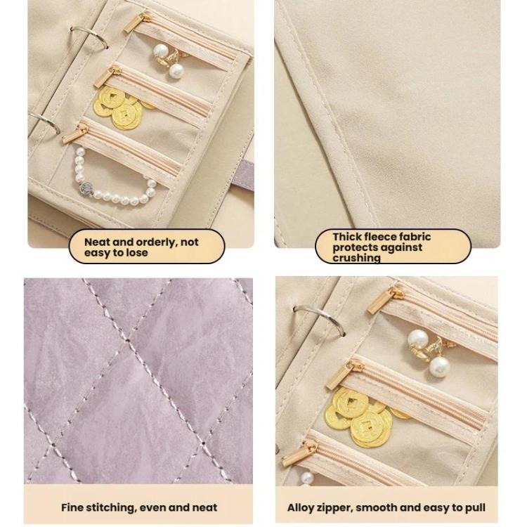Libro organizer per gioielli in oro e argento con 5 pagine rimovibili foderate in velluto, custodia da viaggio portatile antiossidante.