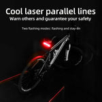 Fanale posteriore laser per bicicletta con telecomando intelligente, indicatori di direzione a LED e luce di avvertimento., MEILAN X5