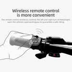 Fanale posteriore laser per bicicletta con telecomando intelligente, indicatori di direzione a LED e luce di avvertimento., MEILAN X5