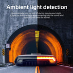 Fanale posteriore laser per bicicletta con telecomando intelligente, indicatori di direzione a LED e luce di avvertimento., MEILAN X5